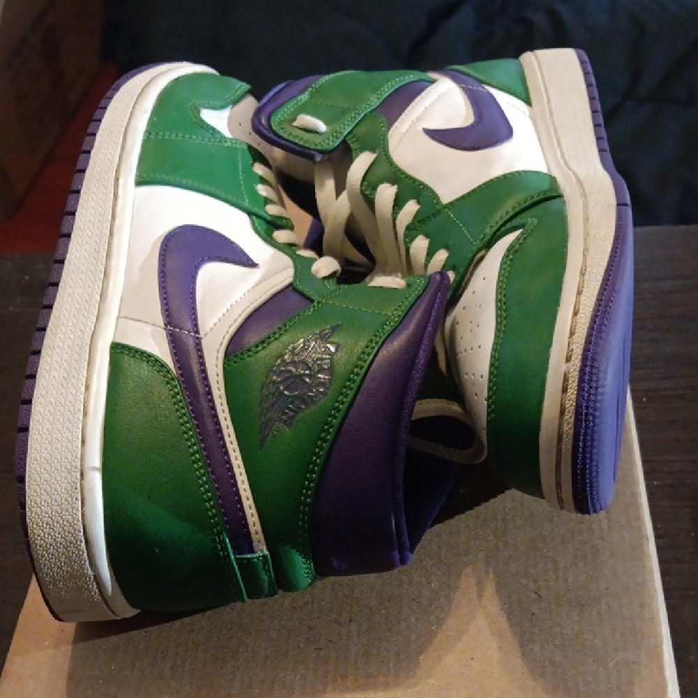 Jordan 1 Mid Rare "Incredible Hulk" (2020) Mens 8 Womens 9.5 EUC - Picture 7 of 9